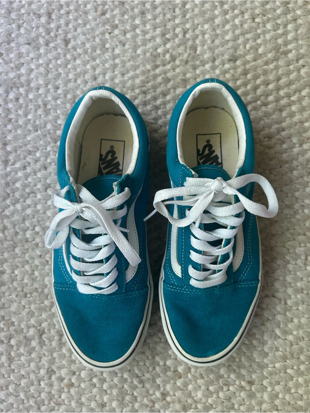 Vans Teal Old Skool Sneakers with White Stripe